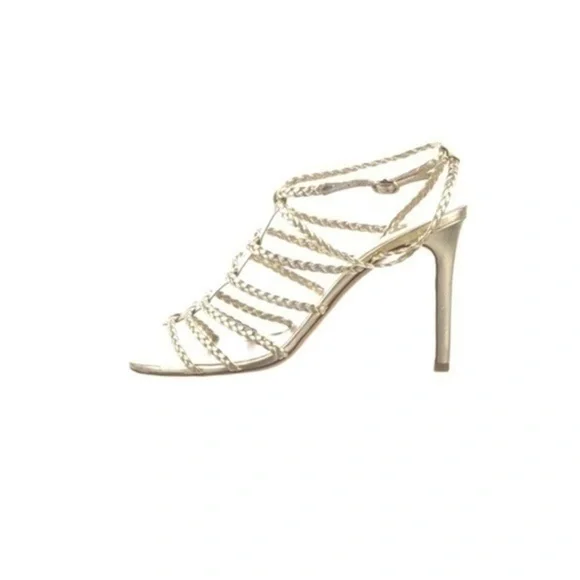 VALENTINO GARAVANI STRAPPY GOLD HEEL SANDALS SIZE 40 - Picture 2 of 14